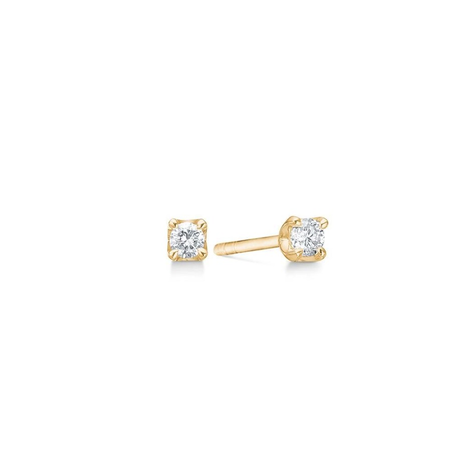 Jewellery Mads Z | Crown Earrings 14 Ct. Gold W. 0,18 Ct.