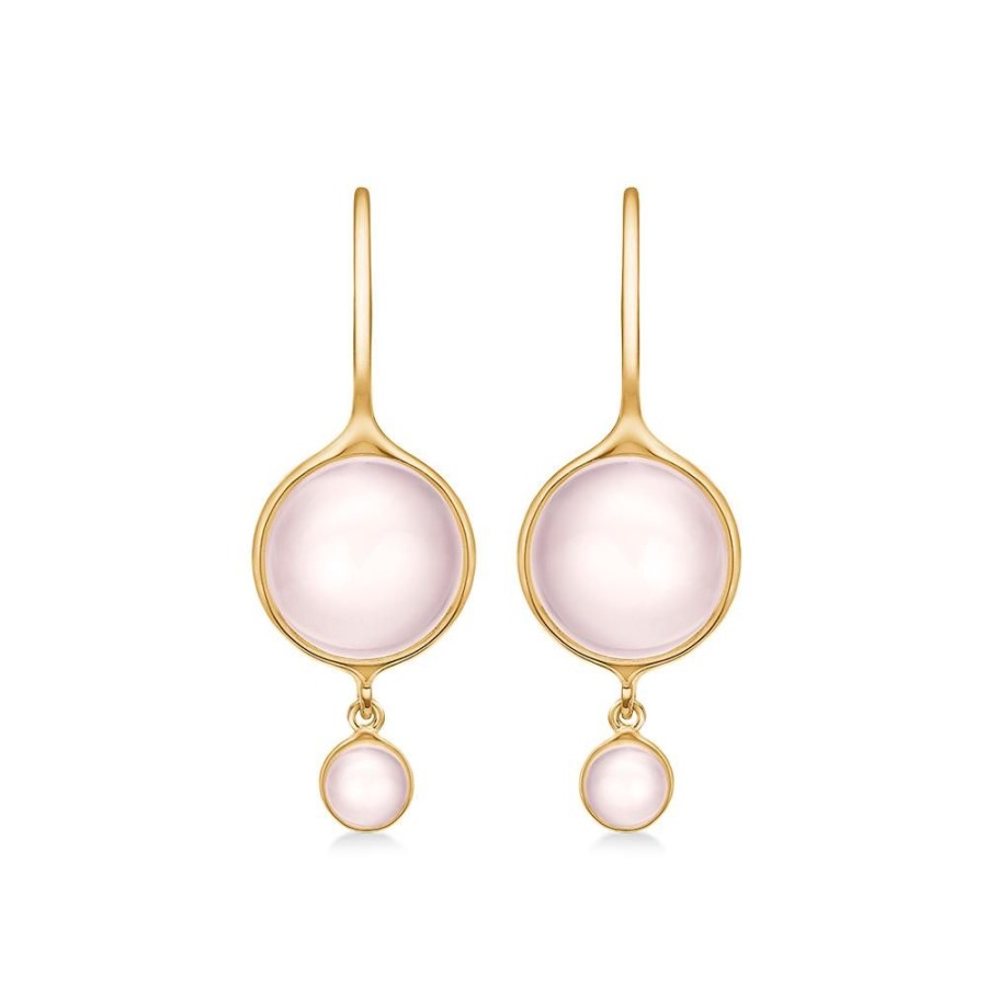 Jewellery Mads Z | Miranda Earrings In 14 Ct. Gold With Rose Quartz