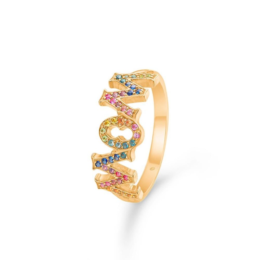 Jewellery Mads Z | Wow / Mom Ring In 14 Ct. Gold With Genuine Stone