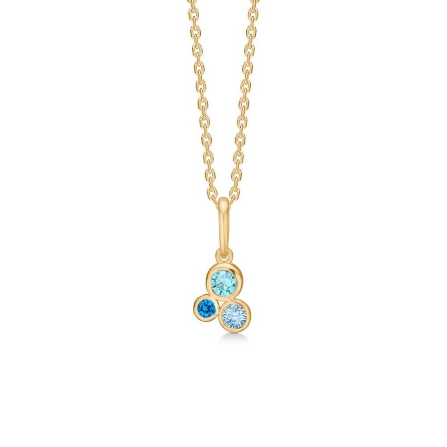 Jewellery Mads Z | Emily Pendant In 8 Ct. Gold With Blue Zirconia