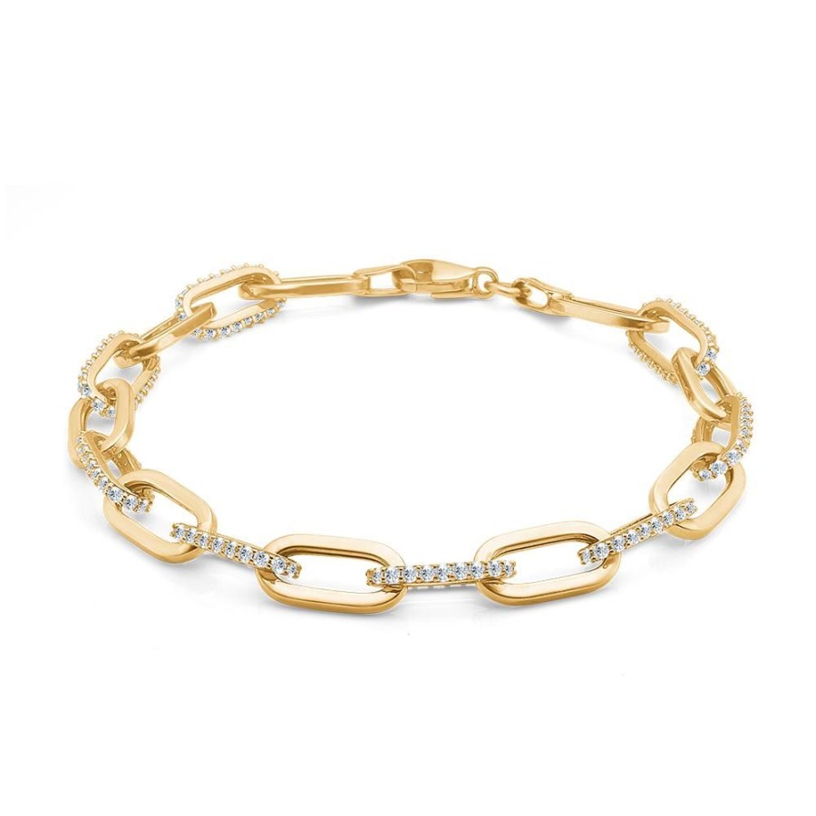 Jewellery Mads Z | Etna Bracelet 8 Ct. Gold With Zirconia