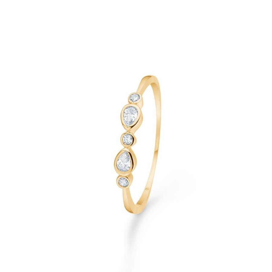 Jewellery Mads Z | Blanca Ring In 8 Ct. Gold With Zirconia