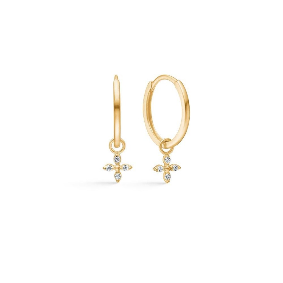 Jewellery Mads Z | Julie Earrings In 8 Ct. Gold With Zirconia