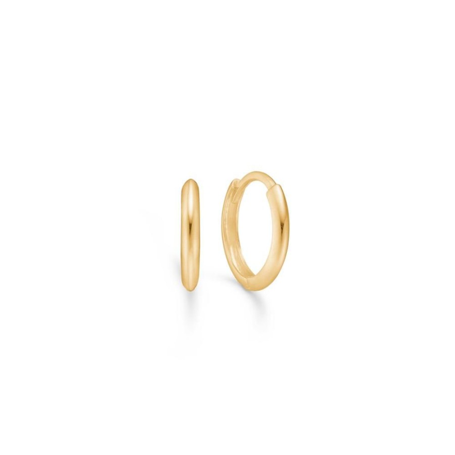 Jewellery Mads Z | 8 Ct. Gold Folded Hoop, 14 Mm