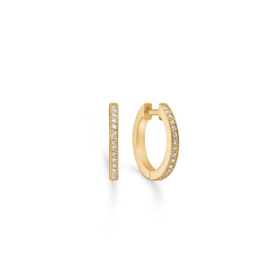 Jewellery Mads Z | Poetry Hoop Earrings In 14 Kt. Gold With Diamonds