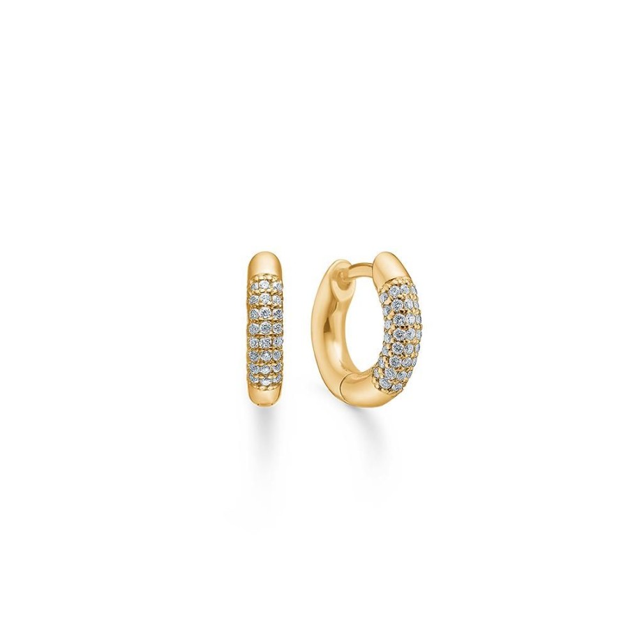 Jewellery Mads Z | Sway Earrings In 14 Ct. Gold With Diamonds