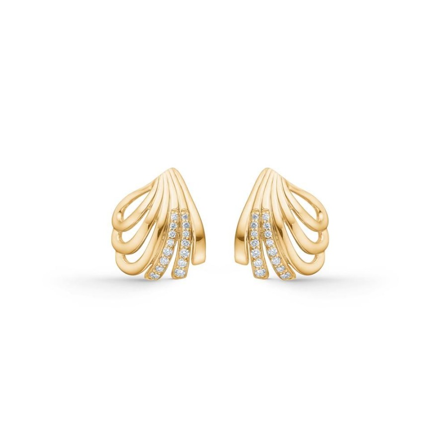 Jewellery Mads Z | Shelby Earrings In 14 Ct. Gold With Diamonds