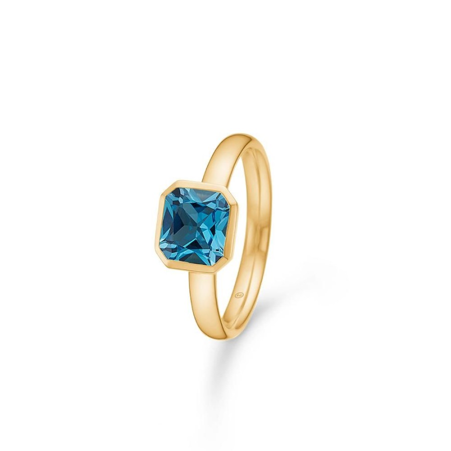 Jewellery Mads Z | Darling Ring In 14 Ct. Gold With London Blue Topaz