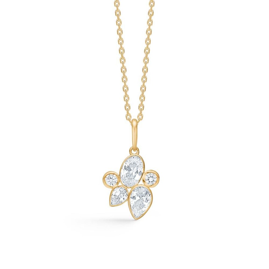 Jewellery Mads Z | Luisa Pendant In 8 Ct. Gold With Zirconia