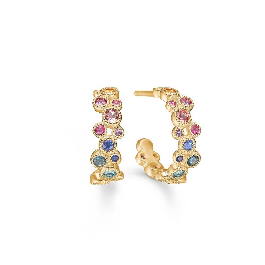 Jewellery Mads Z | Luxury Rainbow Earrings 14 Ct. Gold