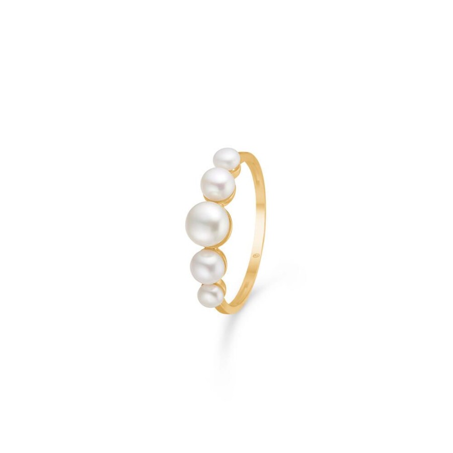 Jewellery Mads Z | Daizy Ring In 8 Ct. Ring Gold With Cultured Pearls