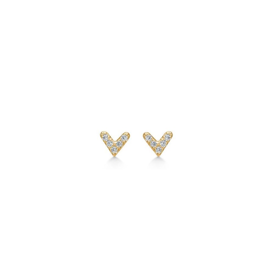 Jewellery Mads Z | Pixie Earrings In 8 Ct. Gold With Zirconia