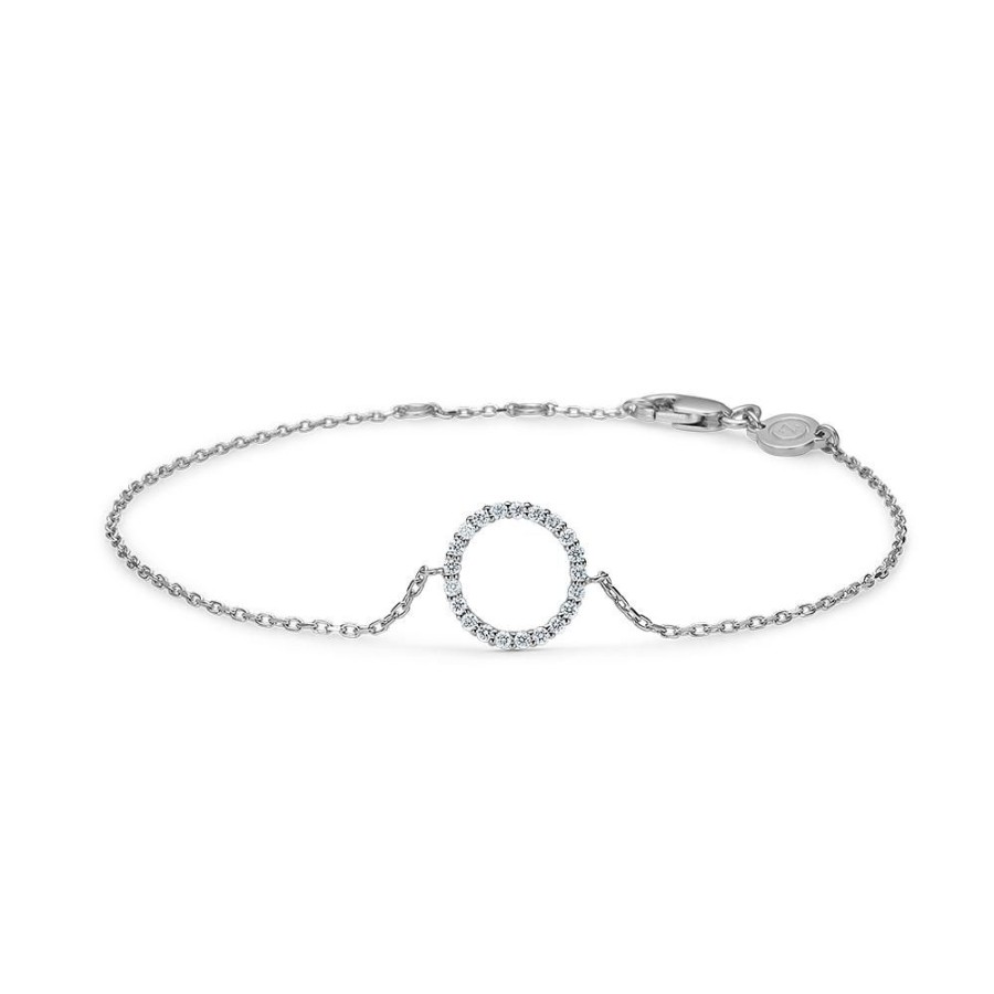 Jewellery Mads Z | Diamond Halo Bracelet 14 Ct. White Gold