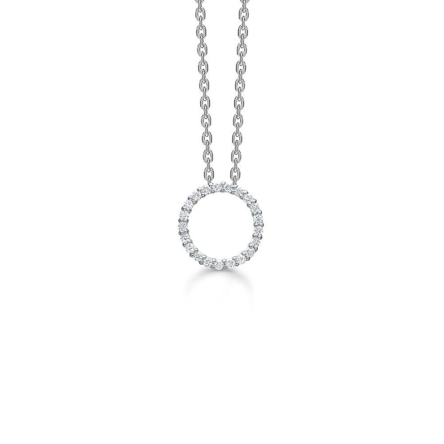 Jewellery Mads Z | Halo Pendant 14 Ct. White Gold