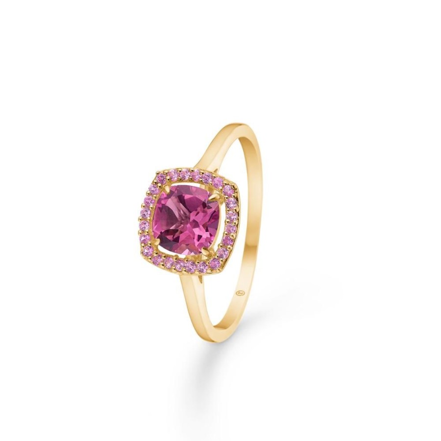 Jewellery Mads Z | Provence Ring In 14 Kt. Gold With Pink Quartz And Pink Sapphire