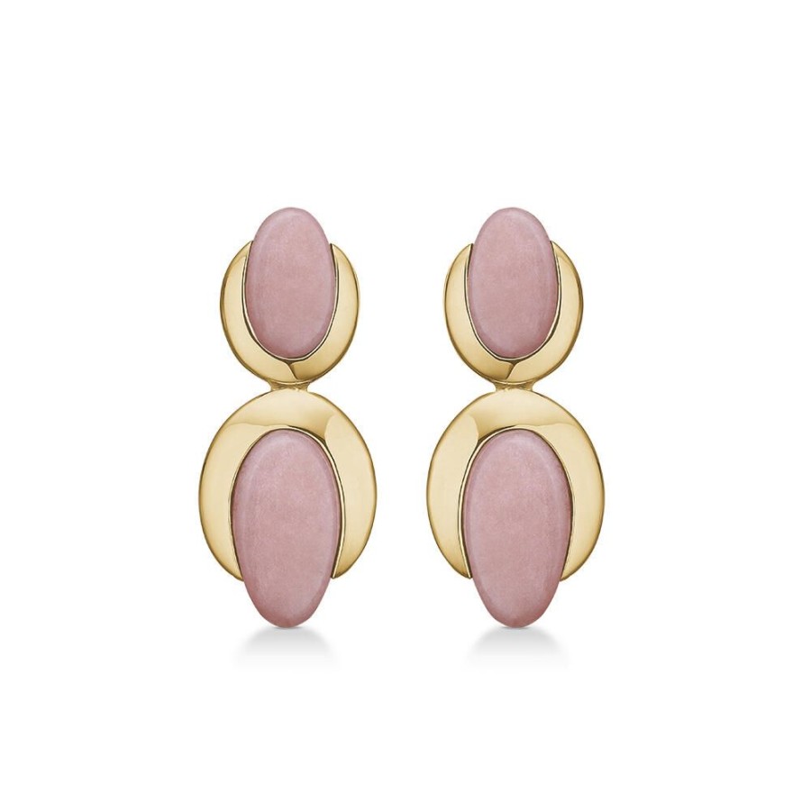 Jewellery Mads Z | Opal Dream Earrings In 14 Ct. Gold W. Pink Opal