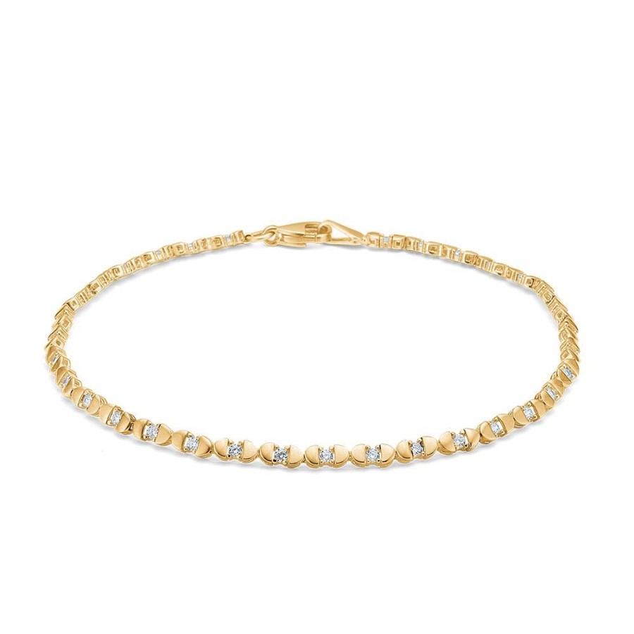 Jewellery Mads Z | 8 Ct. Gold Bracelet With Zirconia