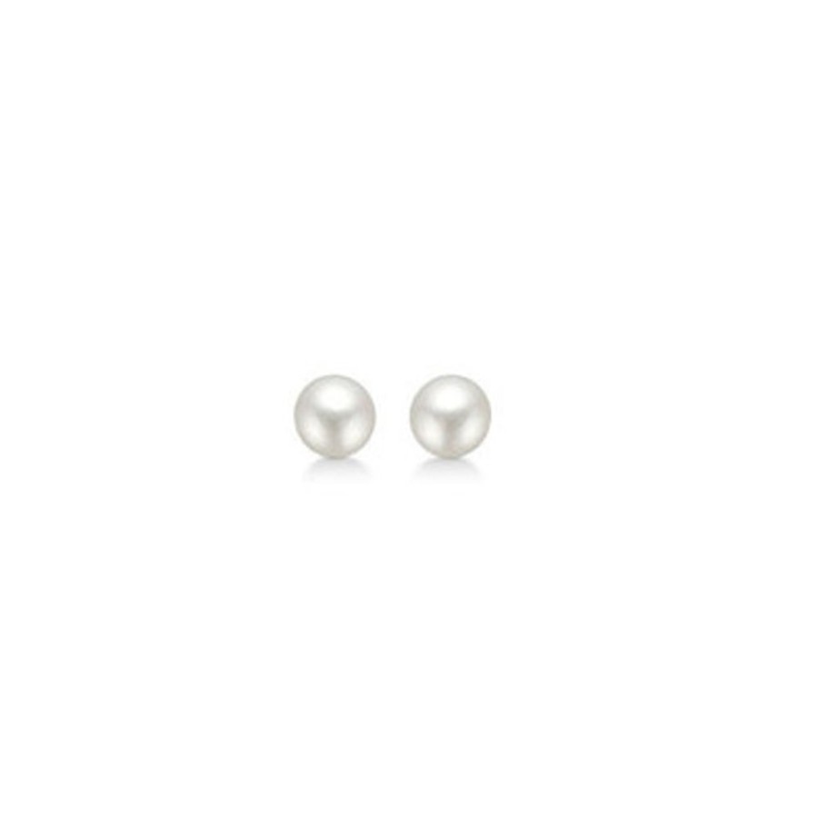 Jewellery Mads Z | Silver Earrings W. 4 Mm Pearl