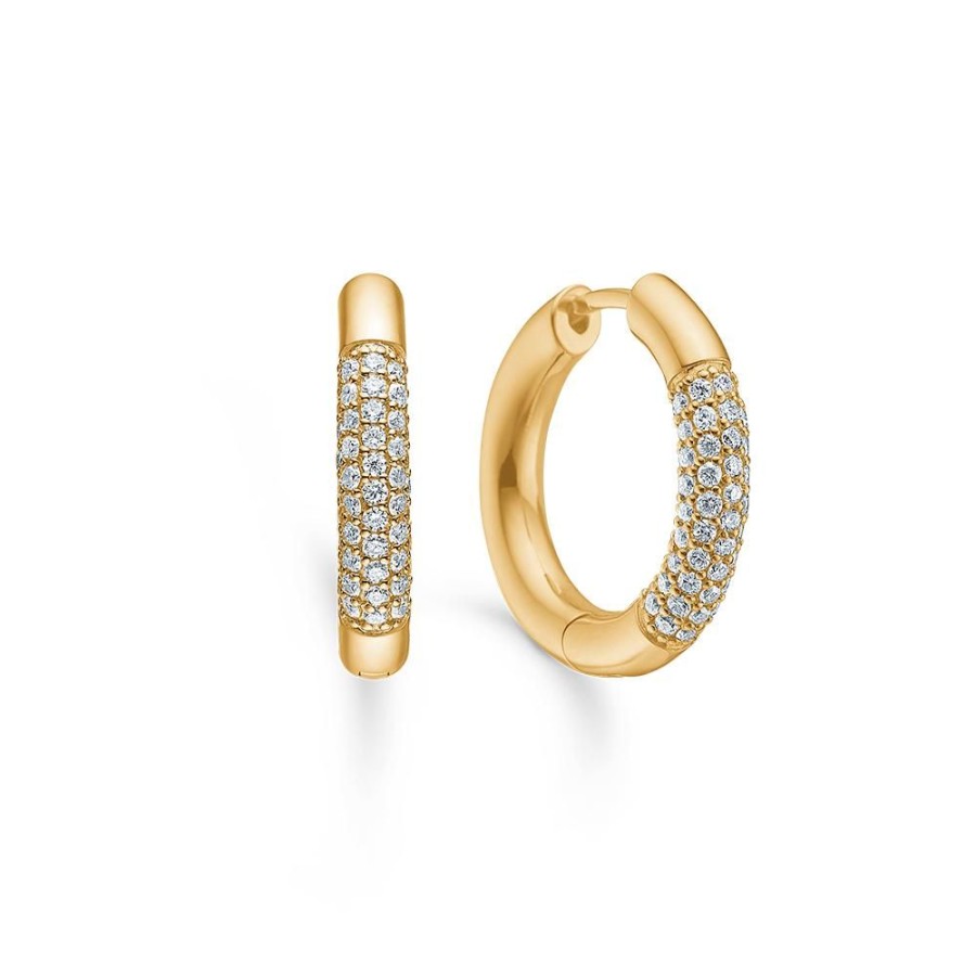 Jewellery Mads Z | Sway Earrings In 14 Ct. Gold With Diamonds