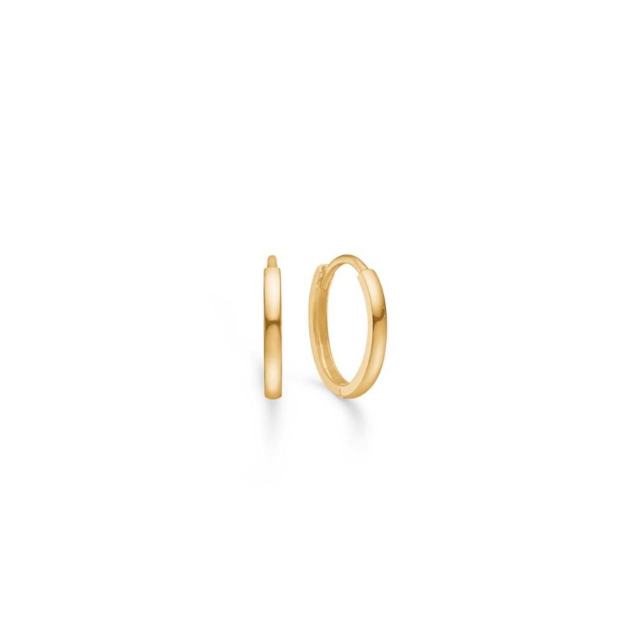 Jewellery Mads Z | 8 Ct. Gold Folded Hoop, 12 Mm