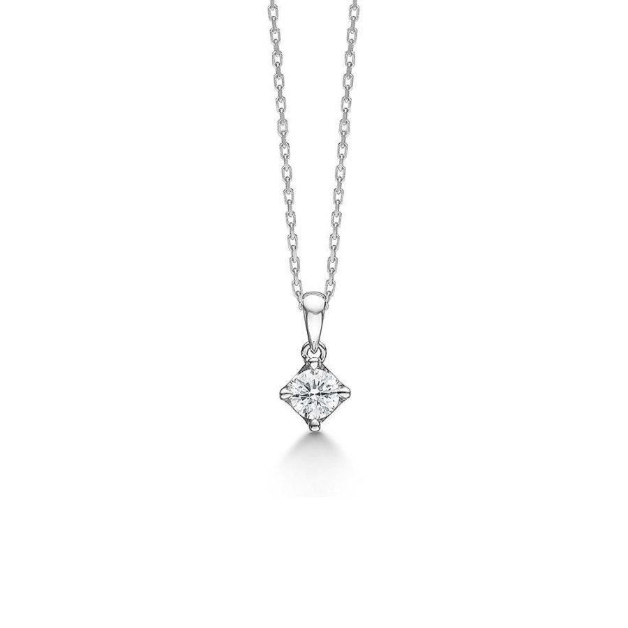 Jewellery Mads Z | Crown Pendant 14 Ct. White Gold W. 0,24 Ct.