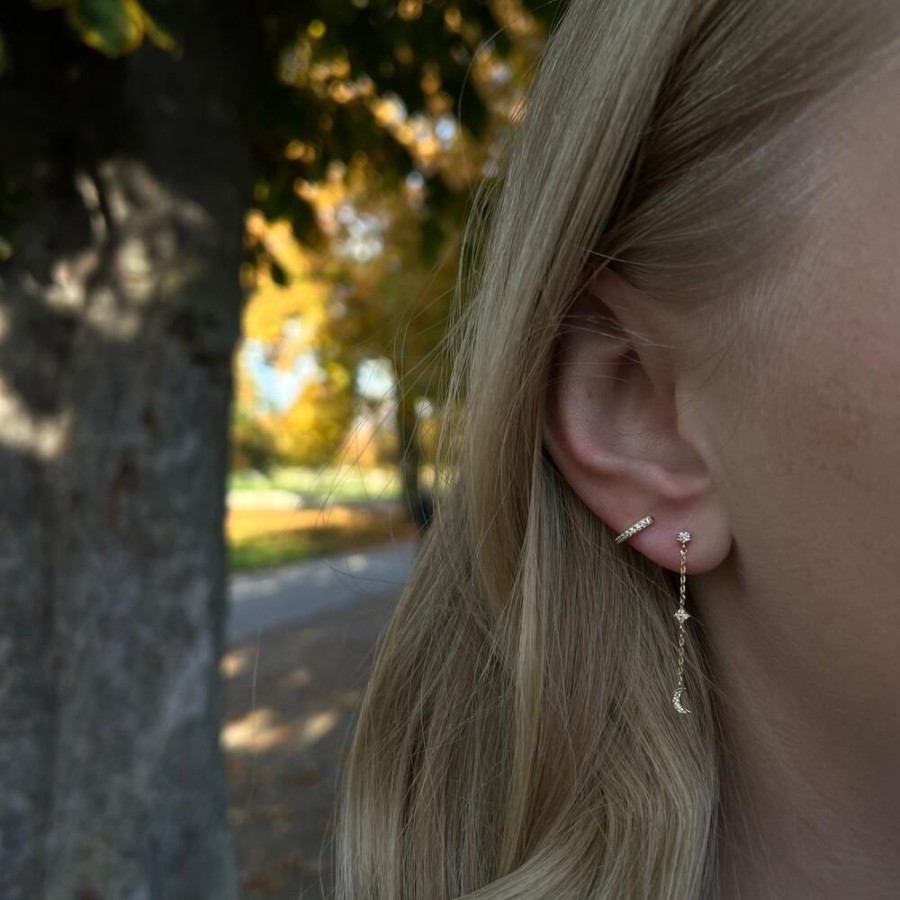 Jewellery Mads Z | Moon Child Earrings In 8 Kt. Gold