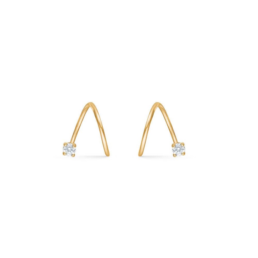 Jewellery Mads Z | Desiree Earrings 8 Ct. Gold W. Zirconia