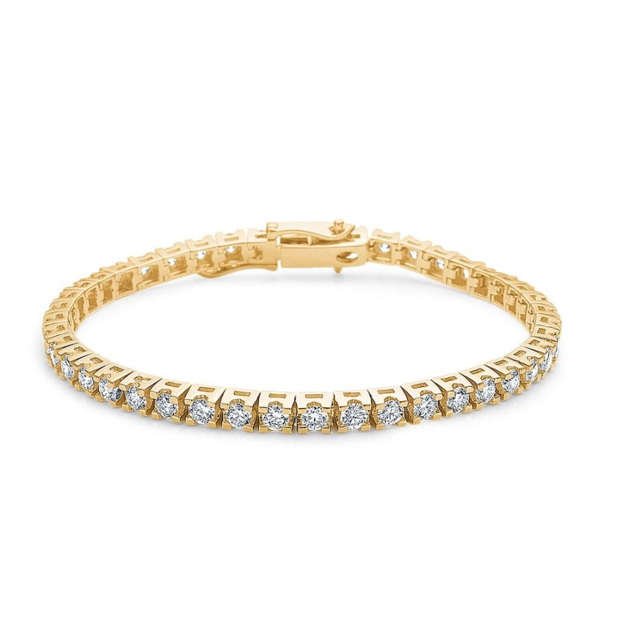 Jewellery Mads Z | Tennis Bracelet In 14 Ct. Gold With 4,00 Ct. Diamonds