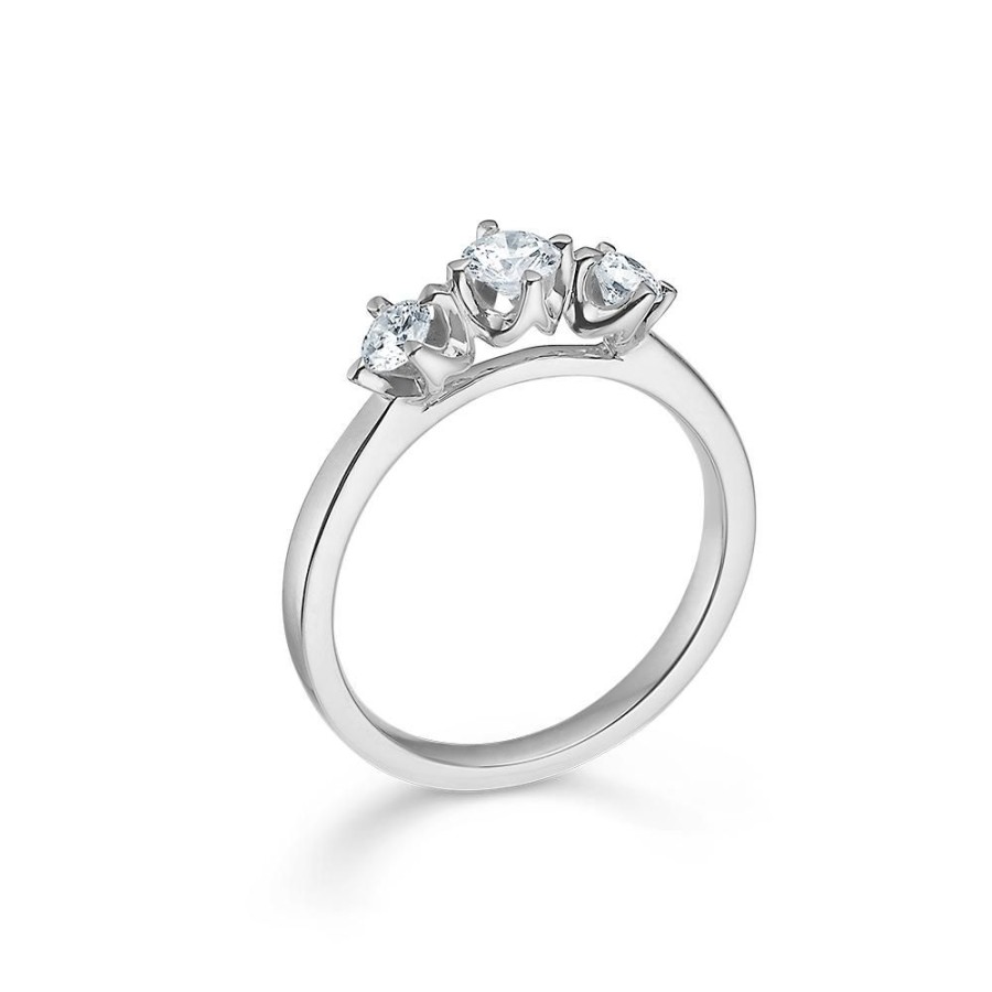 Jewellery Mads Z | Crown Trinity 14 Ct. White Gold W. 0,56 Ct.