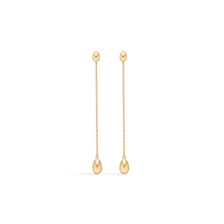 Jewellery Mads Z | Dangling Ellipse Earrings In 14 Kt. Gold