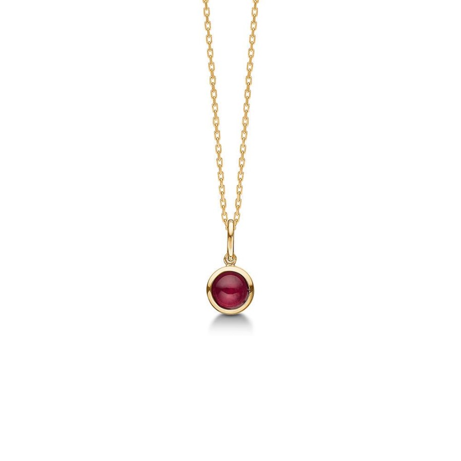 Jewellery Mads Z | Cabochon 14 Ct. Gold Pendant W. Ruby