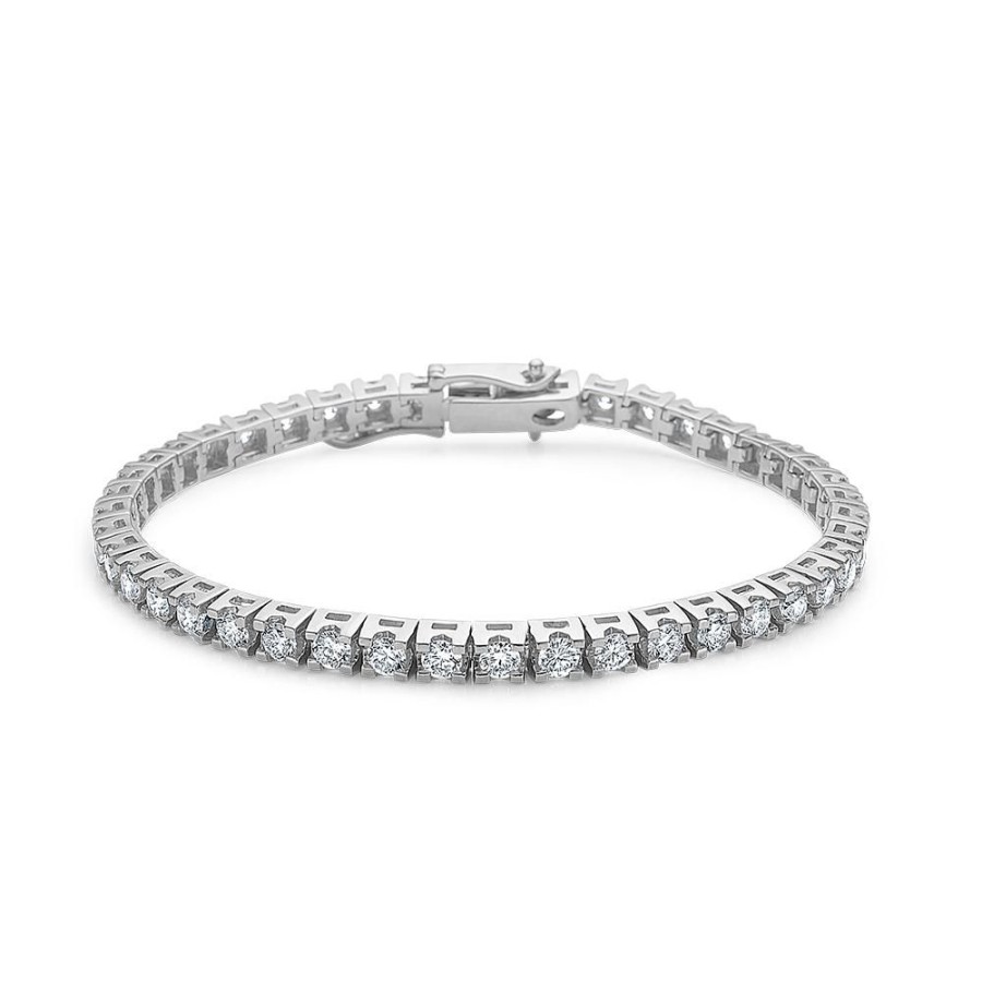 Jewellery Mads Z | Tennis Bracelet In 14 Ct. White Gold With 4.00 Ct. Diamonds