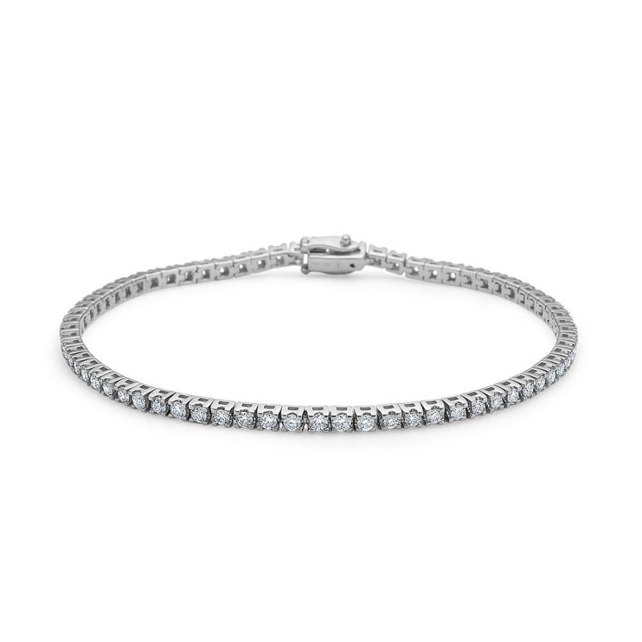 Jewellery Mads Z | Tennis Bracelet In 14 Ct. White Gold With 1,53 Ct. Diamonds