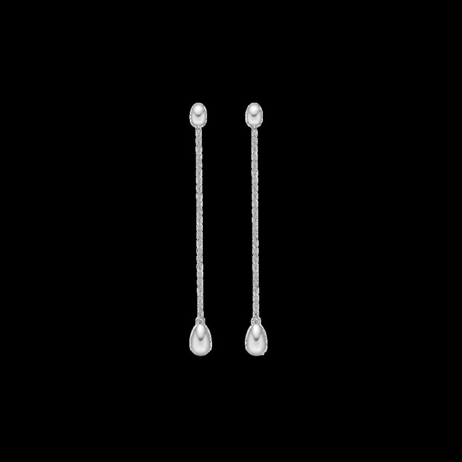 Jewellery Mads Z | Dangling Ellipse Silver Earrings