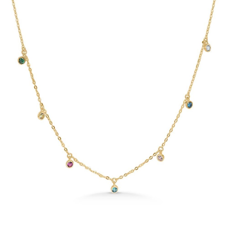 Jewellery Mads Z | Spring Necklace In 8 Ct. Gold With Zirconia