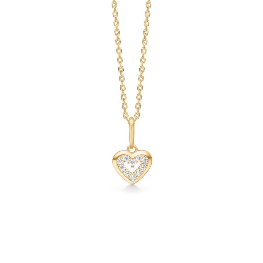 Jewellery Mads Z | Kiss Pendant In 8 Ct. Gold With Zirconia