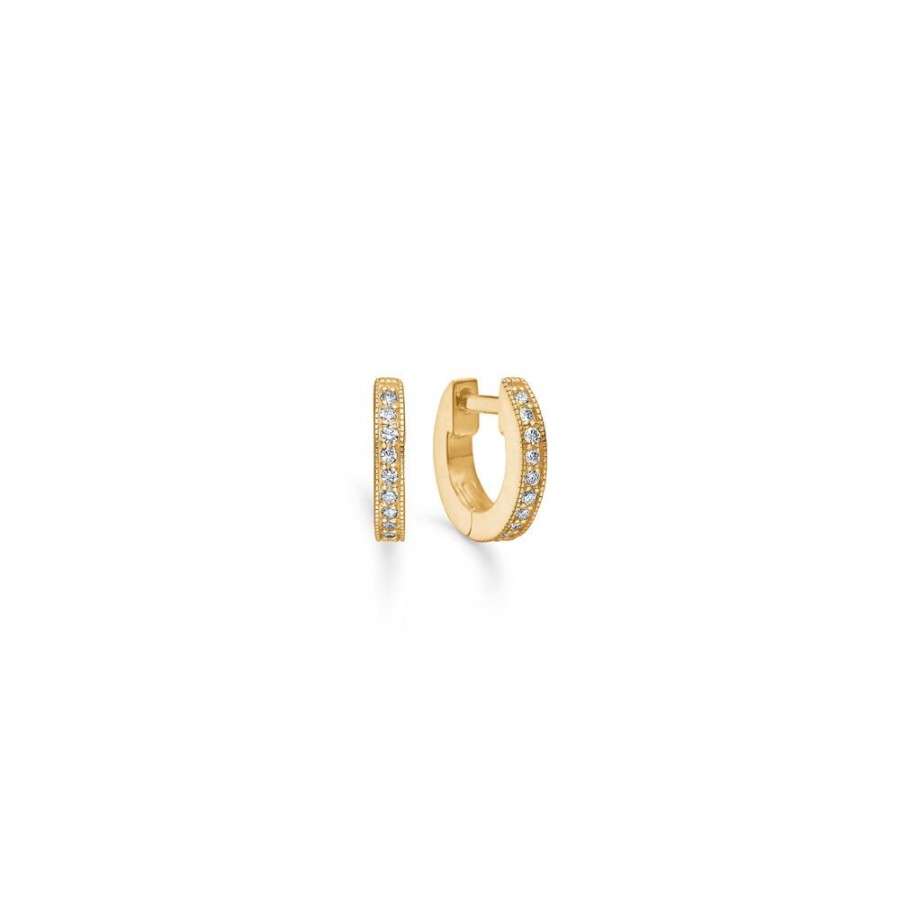 Jewellery Mads Z | Poetry Hoop Earrings In 14 Kt. Gold With Diamonds