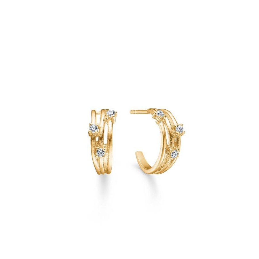 Jewellery Mads Z | Felicity Earrings In 8 Ct. Gold With Zirconia