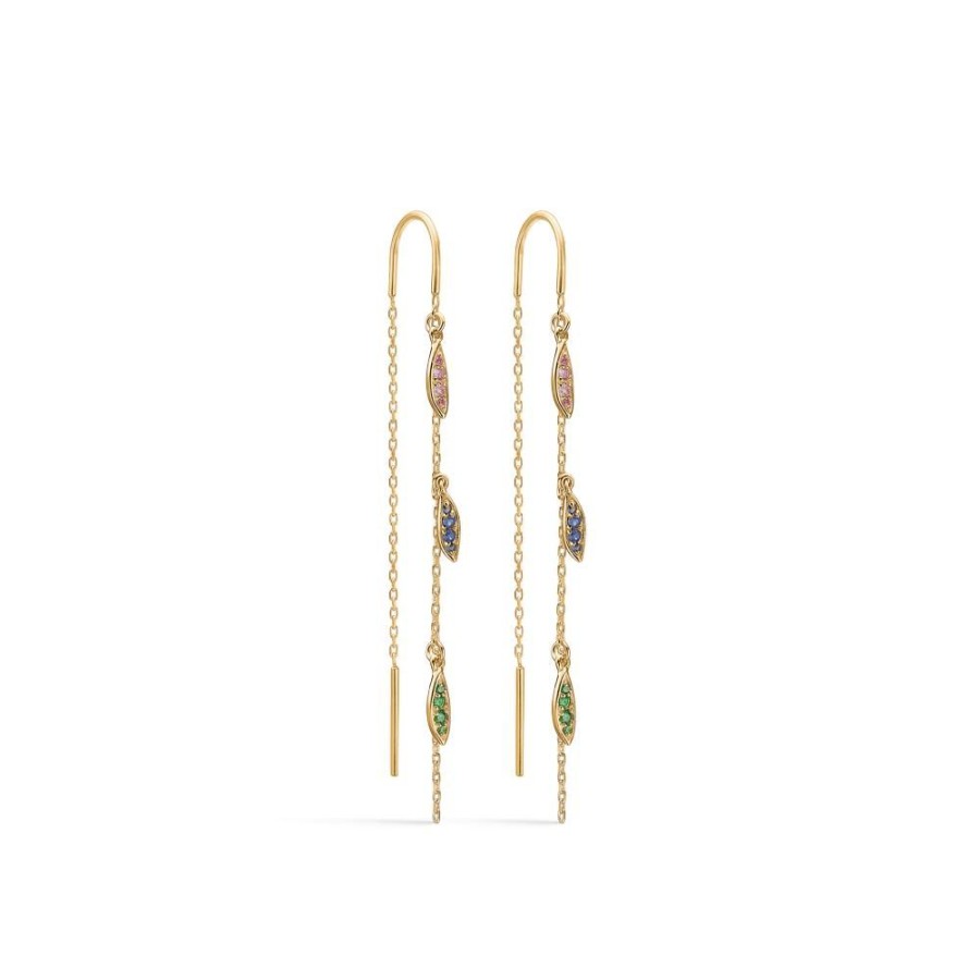 Jewellery Mads Z | Papageno Earrings In 14 Kt. Gold With Real Gems