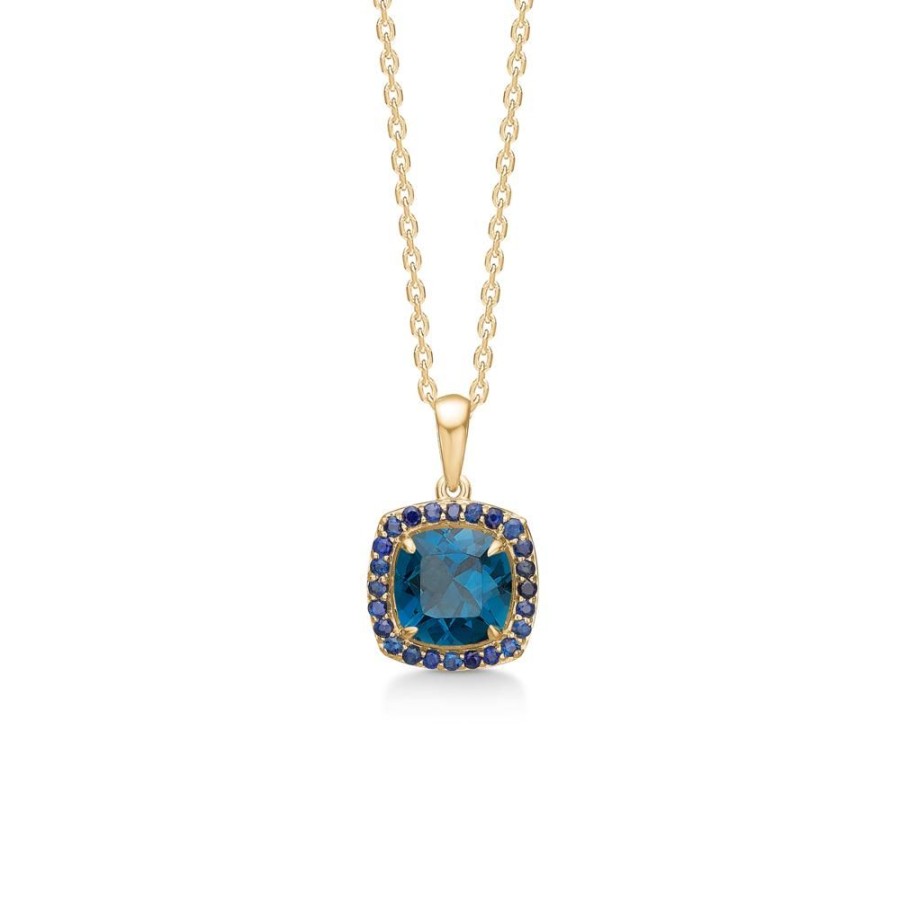 Jewellery Mads Z | Provence Pendant In 14 Kt. Gold With London Blue Topaz And Sapphires