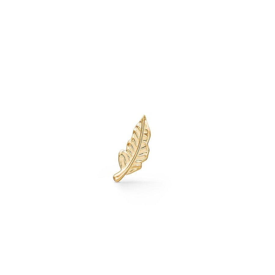 Jewellery Mads Z | Feather Earring In 8 Ct. Gold