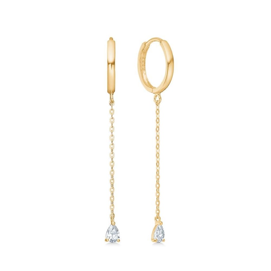 Jewellery Mads Z | Hannah Earrings In 8 Ct. Gold With Zirconia