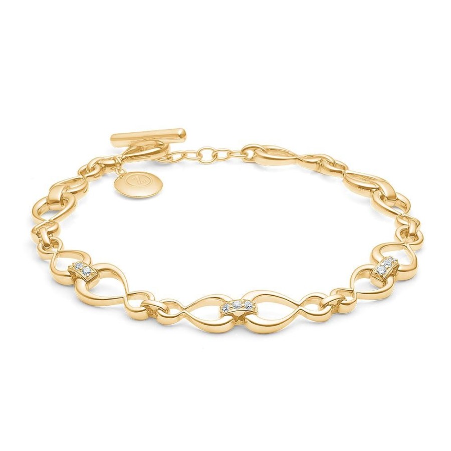 Jewellery Mads Z | Devotion Bracelet In 14 Ct. Gold With Diamonds