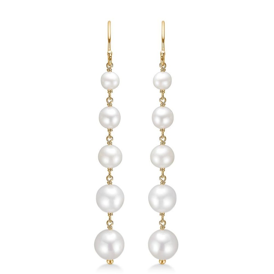 Jewellery Mads Z | Treasure Earrings In 14 Ct. Gold With 5 Cultured Pearls