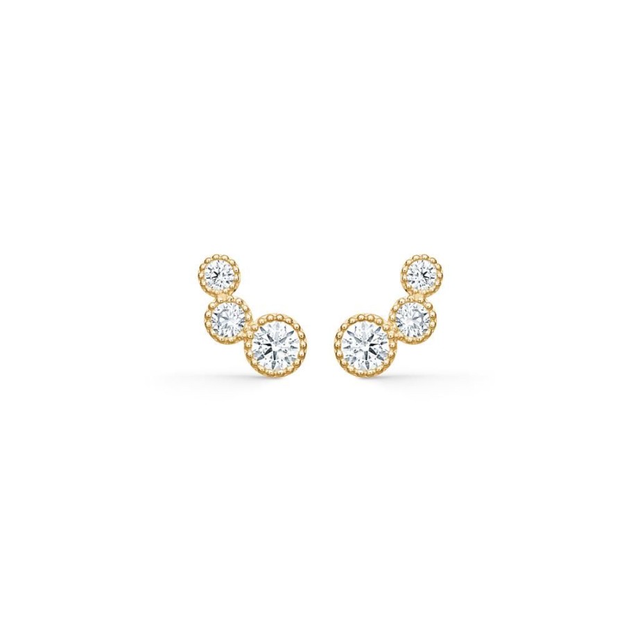 Jewellery Mads Z | Dido Earrings In 8 Ct. Gold With Zirconia