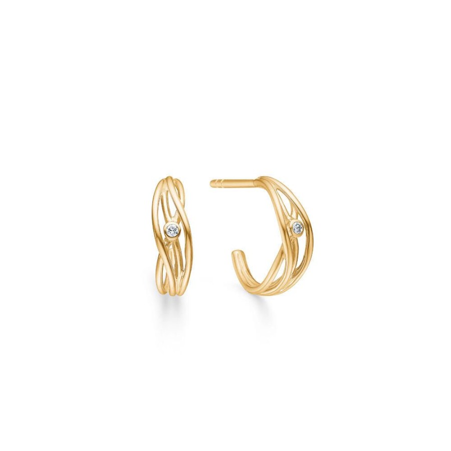 Jewellery Mads Z | Diamond Nest Earrings 14 Ct. Gold