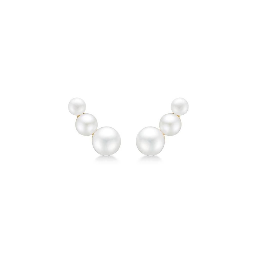 Jewellery Mads Z | Daizy Earrings In 8 Ct. Gold With Cultured Pearls