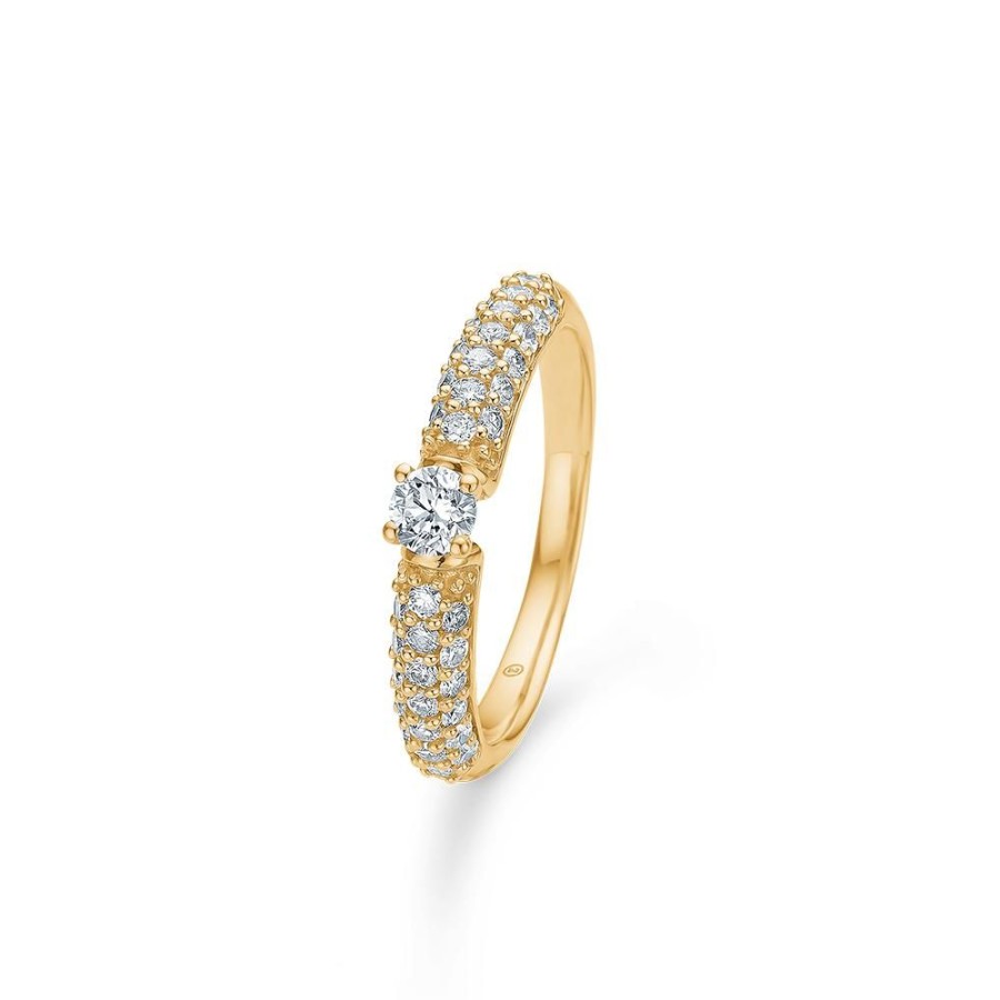 Jewellery Mads Z | Presley Ring In 14 Ct. Gold With Diamonds