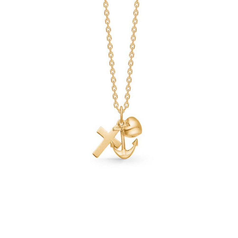 Jewellery Mads Z | Hope Faith Love Pendant In 8 Ct. Gold