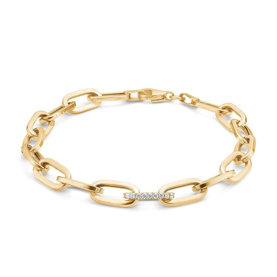 Jewellery Mads Z | Vesuv Bracelet In 8 Ct. Gold With Zirconia